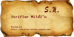 Strifler Milán névjegykártya