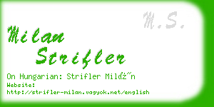 milan strifler business card